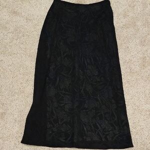 Ralph Lauren Black Floral Maxi Skirt, Size 8